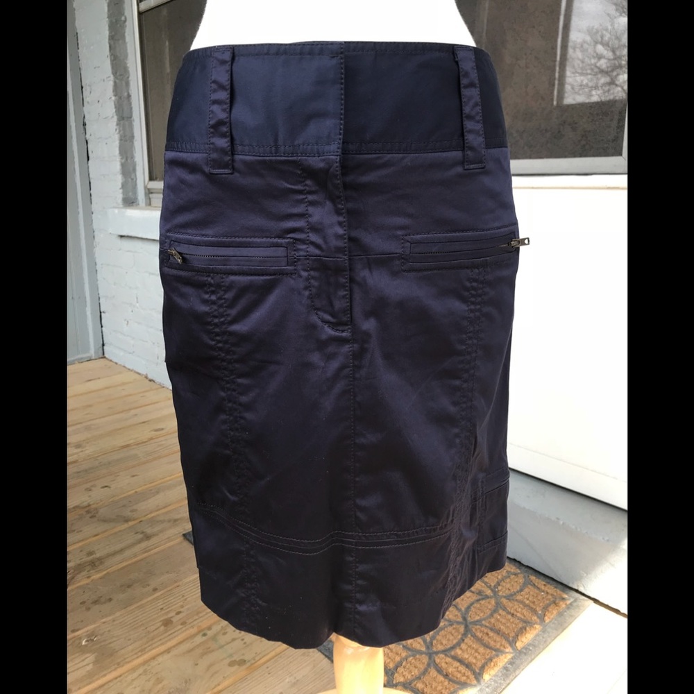 DVF Navy Blue Samantha Multi Zippers Skirt Sz 8 - Picture 2 of 16